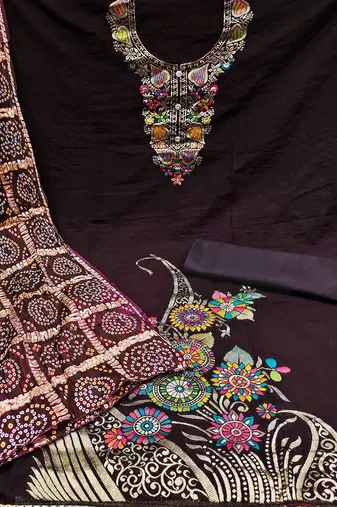Floral Banarasi Jacquard Woven Design Unstitched Dress Material