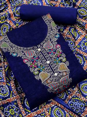 Embellished Unstitched Dress Material 1