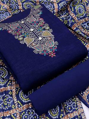 Embellished Unstitched Dress Material 2