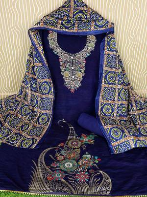 Embellished Unstitched Dress Material 3