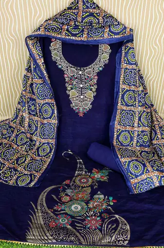 Embellished Unstitched Dress Material