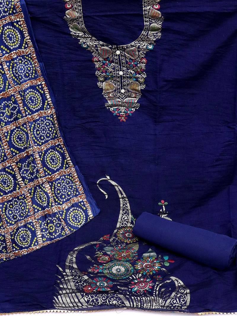Embellished Unstitched Dress Material