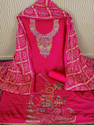 Embellished Unstitched Dress Material 2