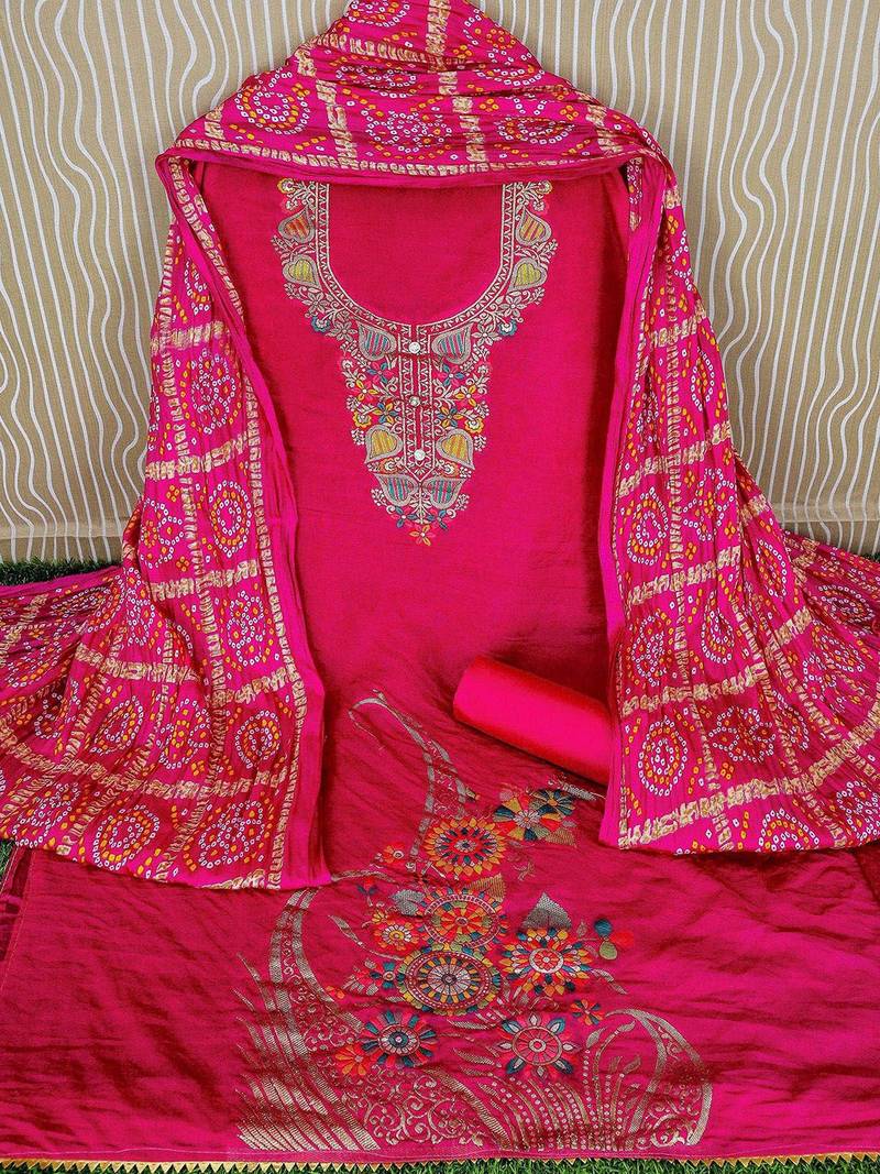 Embellished Unstitched Dress Material