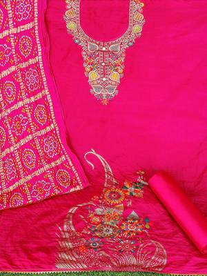 Embellished Unstitched Dress Material 4