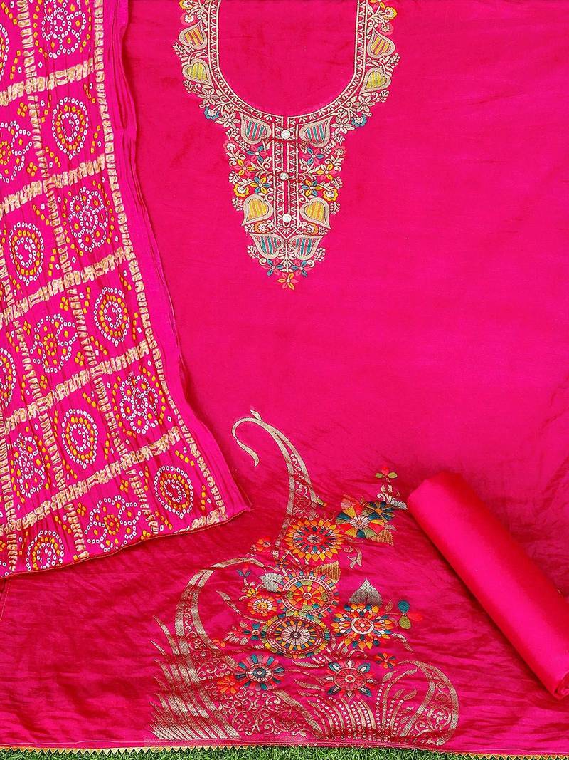 Embellished Unstitched Dress Material