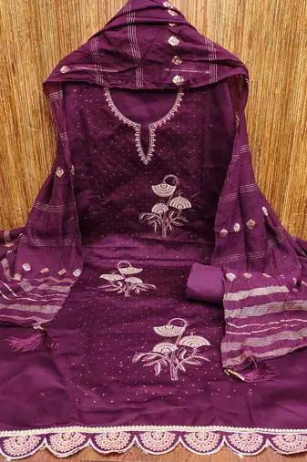 Embroidered Unstitched Dress Material
