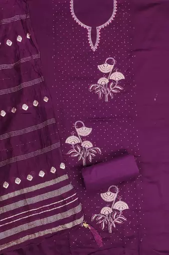 Embroidered Unstitched Dress Material