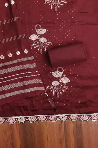 Embroidered Pure Cotton Unstitched Dress Material