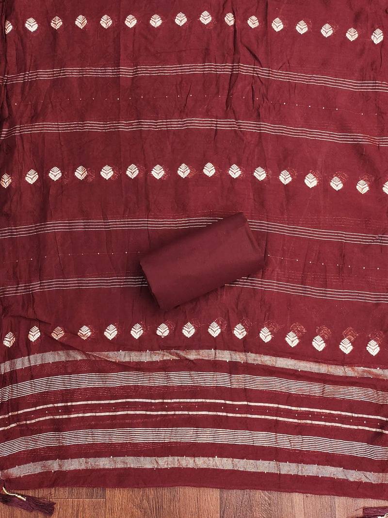 Embroidered Pure Cotton Unstitched Dress Material