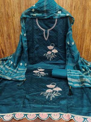 Embroidered Unstitched Dress Material 3