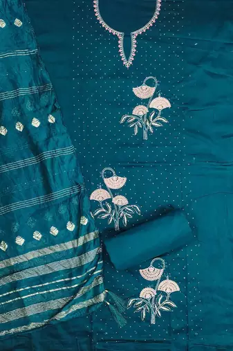 Embroidered Unstitched Dress Material