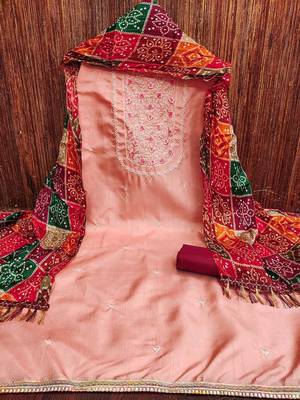 Floral Embroidered Unstitched Dress Material 2