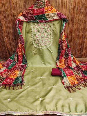 Floral Embroidered Unstitched Dress Material 2