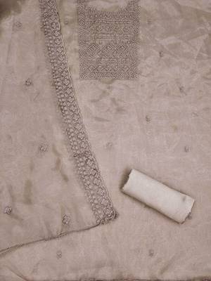 Embellished Organza Unstitched Dress Material 4