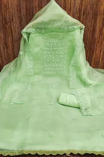 Embellished Organza Unstitched Dress Material