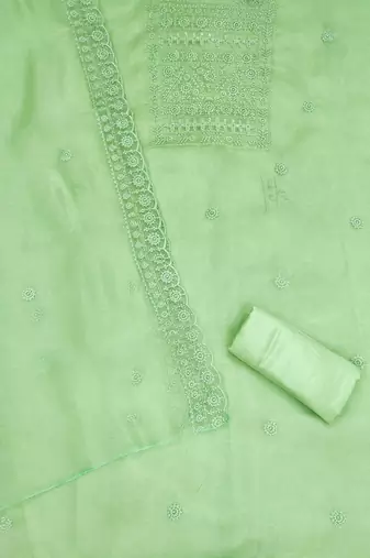 Embellished Organza Unstitched Dress Material