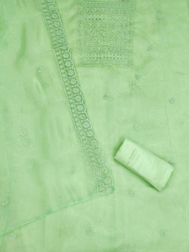 Embellished Organza Unstitched Dress Material
