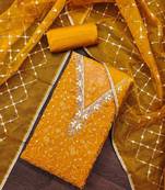 Embellished Organza Unstitched Dress Material