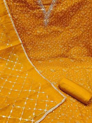 Embellished Organza Unstitched Dress Material 5