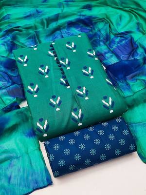 Embellished Unstitched Dress Material 1