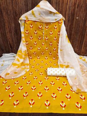Geometric Printed Unstitched Dress Material 3