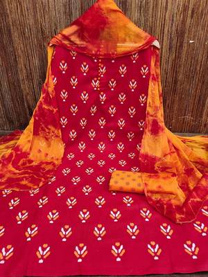 Geometric Printed Unstitched Dress Material 3