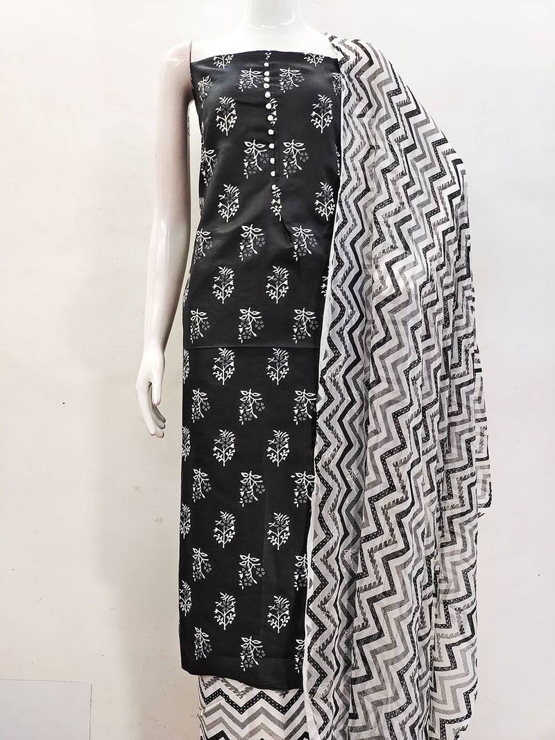 Floral Printed Unstitched Dress Material