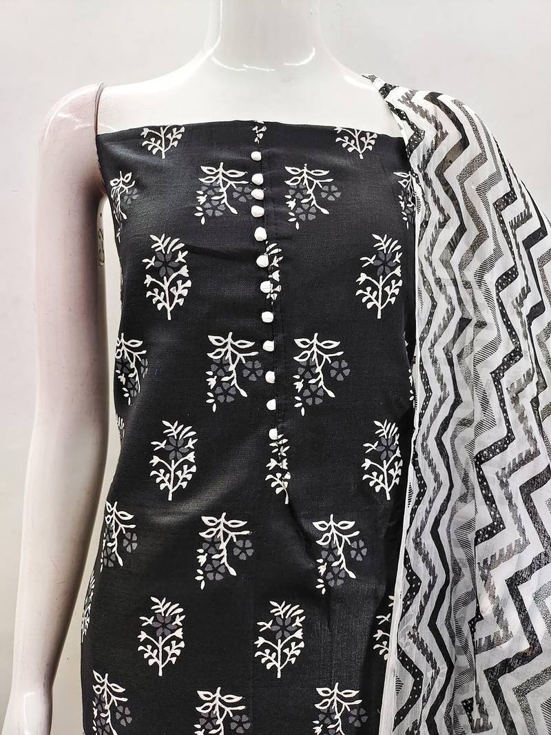 Floral Printed Unstitched Dress Material