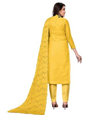 Geometric Embroidered Gotta Patti Unstitched Dress Material 4