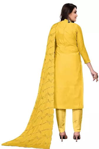 Geometric Embroidered Gotta Patti Unstitched Dress Material
