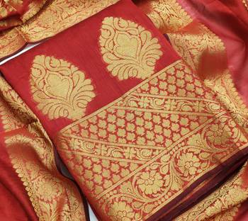 Ethnic Motifs Woven Design Banarasi Jacquard Silk Unstitched Dress Material 2