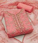 Embellished Organza Unstitched Dress Material