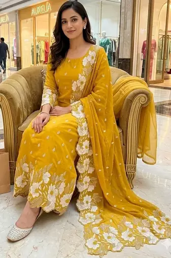 Embroidered Unstitched Dress Material