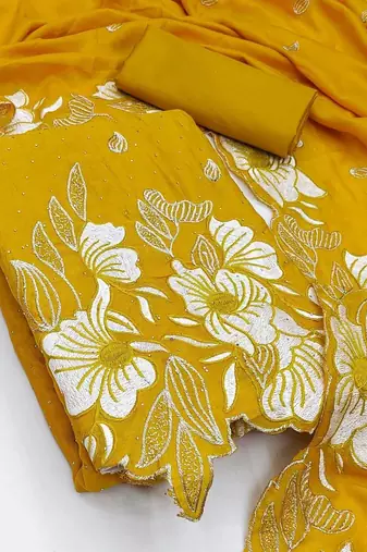 Embroidered Unstitched Dress Material