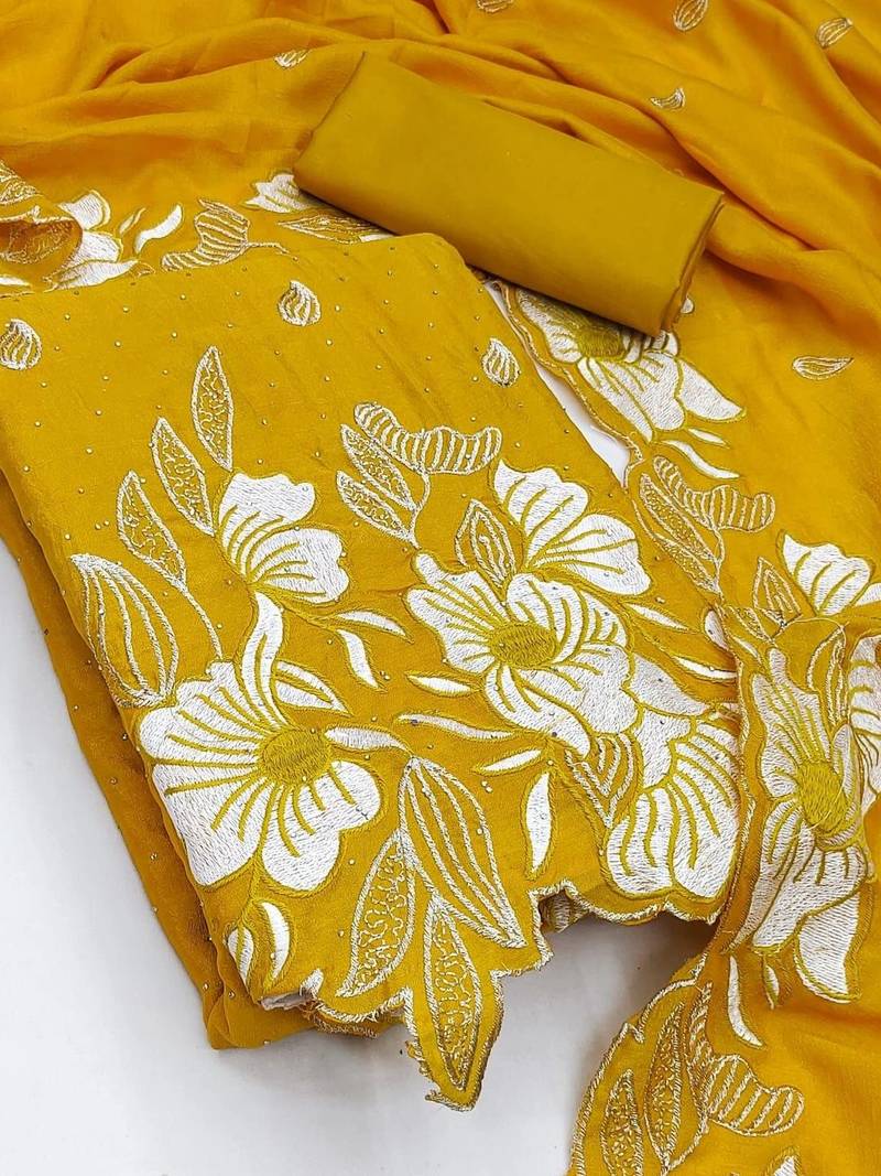 Embroidered Unstitched Dress Material