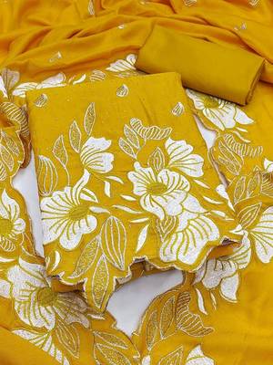 Embroidered Unstitched Dress Material 4