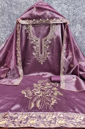 Embroidered Unstitched Dress Material