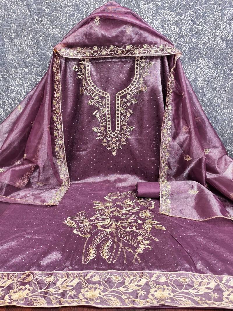 Embroidered Unstitched Dress Material