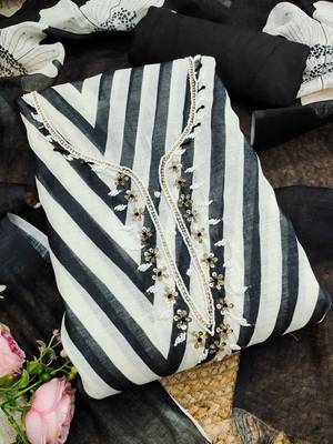 Embellished Unstitched Dress Material 1