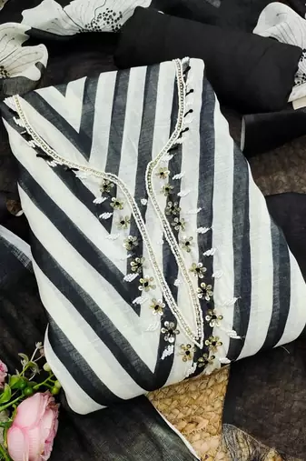 Embellished Unstitched Dress Material