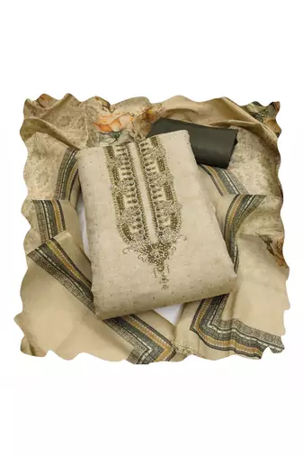 Embroidered Unstitched Dress Material