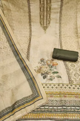 Embroidered Unstitched Dress Material