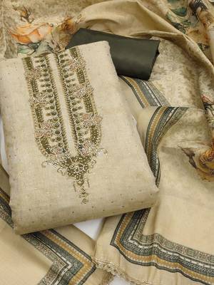 Embroidered Unstitched Dress Material 4