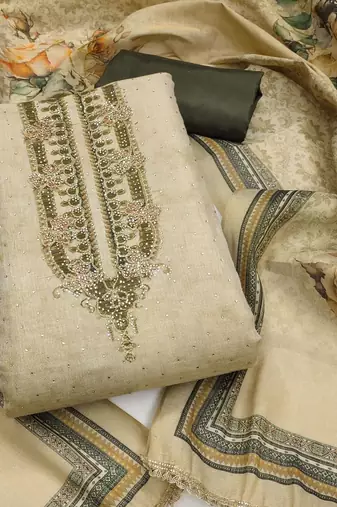 Embroidered Unstitched Dress Material