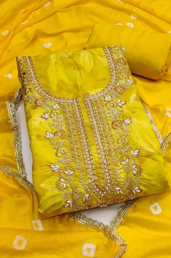 Embroidered Unstitched Dress Material