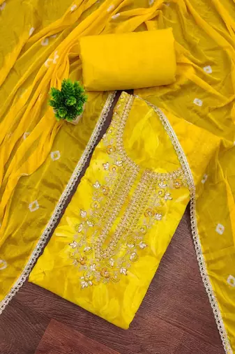 Embroidered Unstitched Dress Material