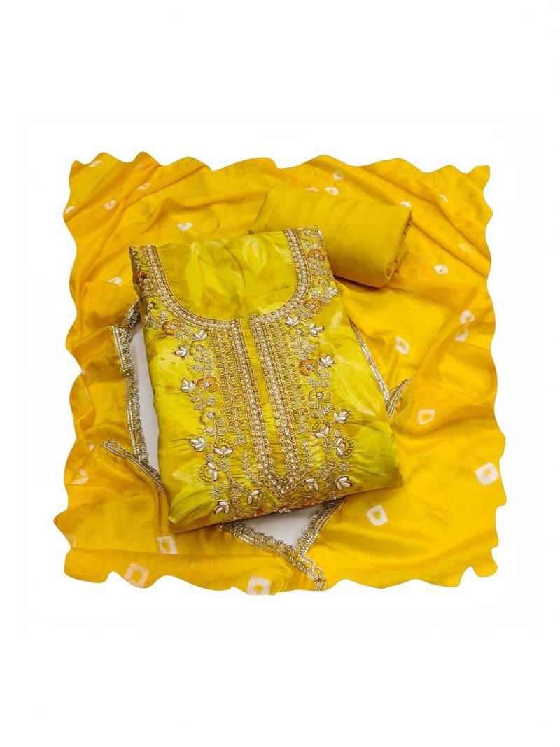 Embroidered Unstitched Dress Material