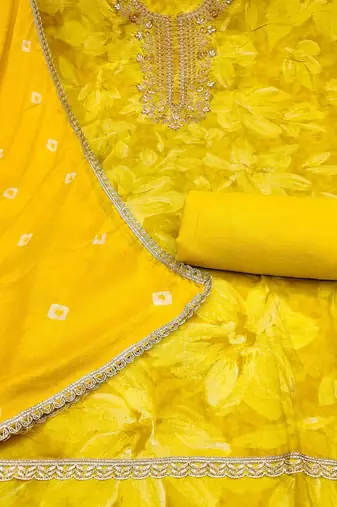 Embroidered Unstitched Dress Material