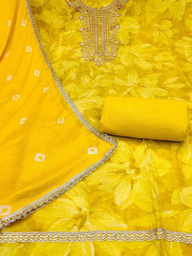 Embroidered Unstitched Dress Material